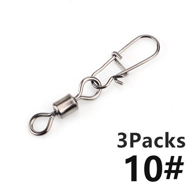 Fish King 1/0# 3/0# 2# 4# 6# 8# 10# 12# Fishing Rolling Swivel With Fast Lock-FISH KING First franchised Store-10PCSPer Pack Size1015-Bargain Bait Box