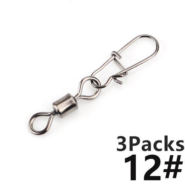 Fish King 1/0# 3/0# 2# 4# 6# 8# 10# 12# Fishing Rolling Swivel With Fast Lock-FISH KING First franchised Store-10PCSPer Pack Size1216-Bargain Bait Box