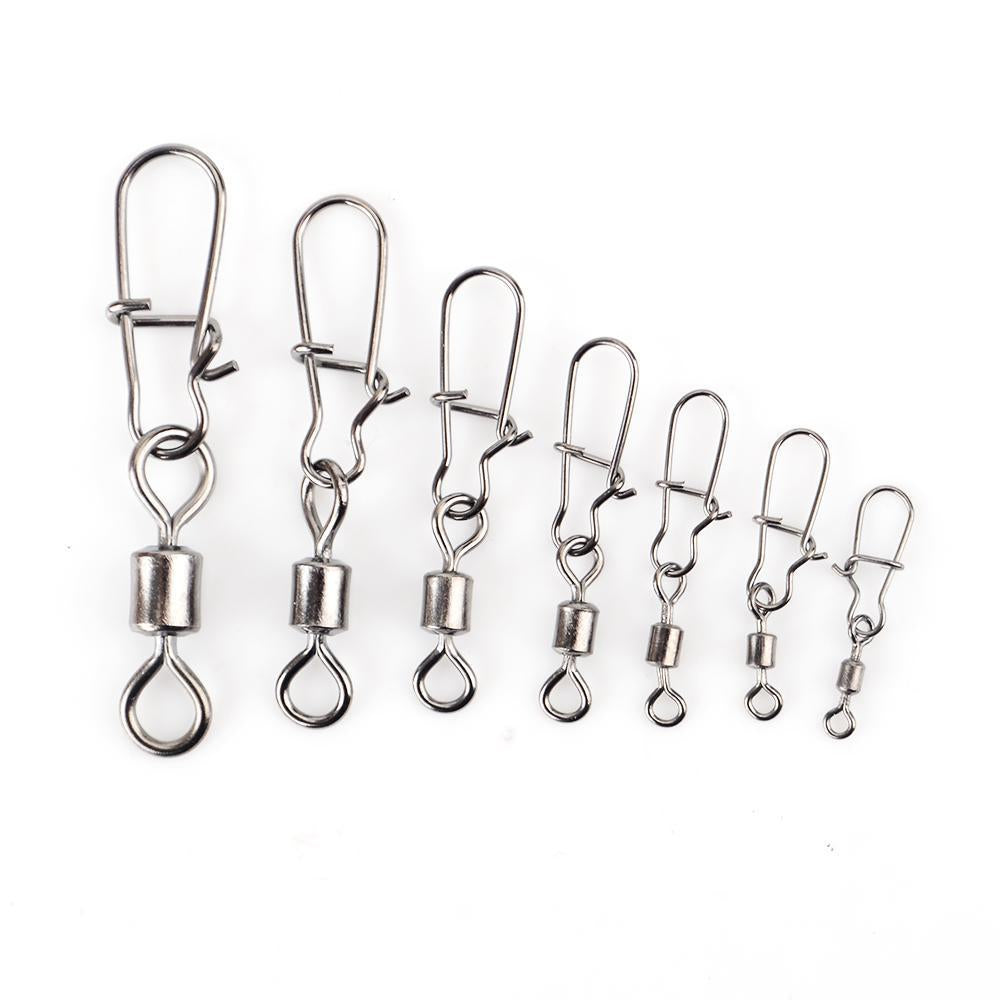 Fish King 1/0# 3/0# 2# 4# 6# 8# 10# 12# Fishing Rolling Swivel With Fast Lock-FISH KING First franchised Store-Size01 5PCS Per Pack-Bargain Bait Box