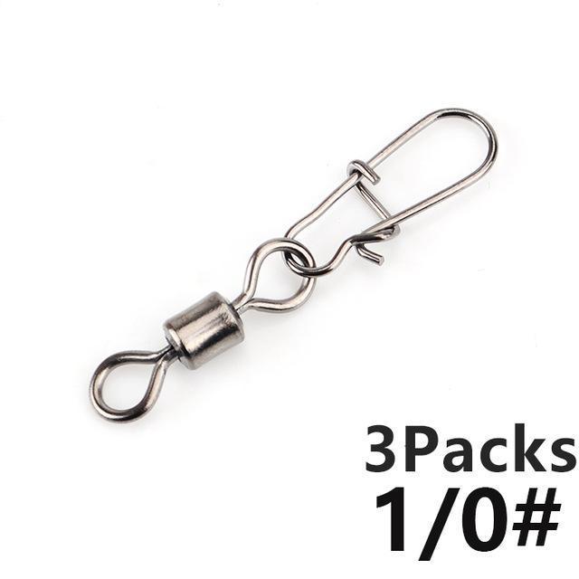 Fish King 1/0# 3/0# 2# 4# 6# 8# 10# 12# Fishing Rolling Swivel With Fast Lock-FISH KING First franchised Store-Size01 5PCS Per Pack9-Bargain Bait Box