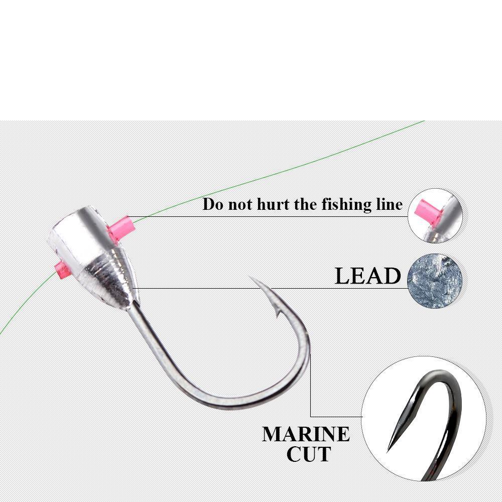 Fish King 10Pcs/Lot Winter Ice Fishing Lure Hook Lead Head Hook Bait J –  Bargain Bait Box