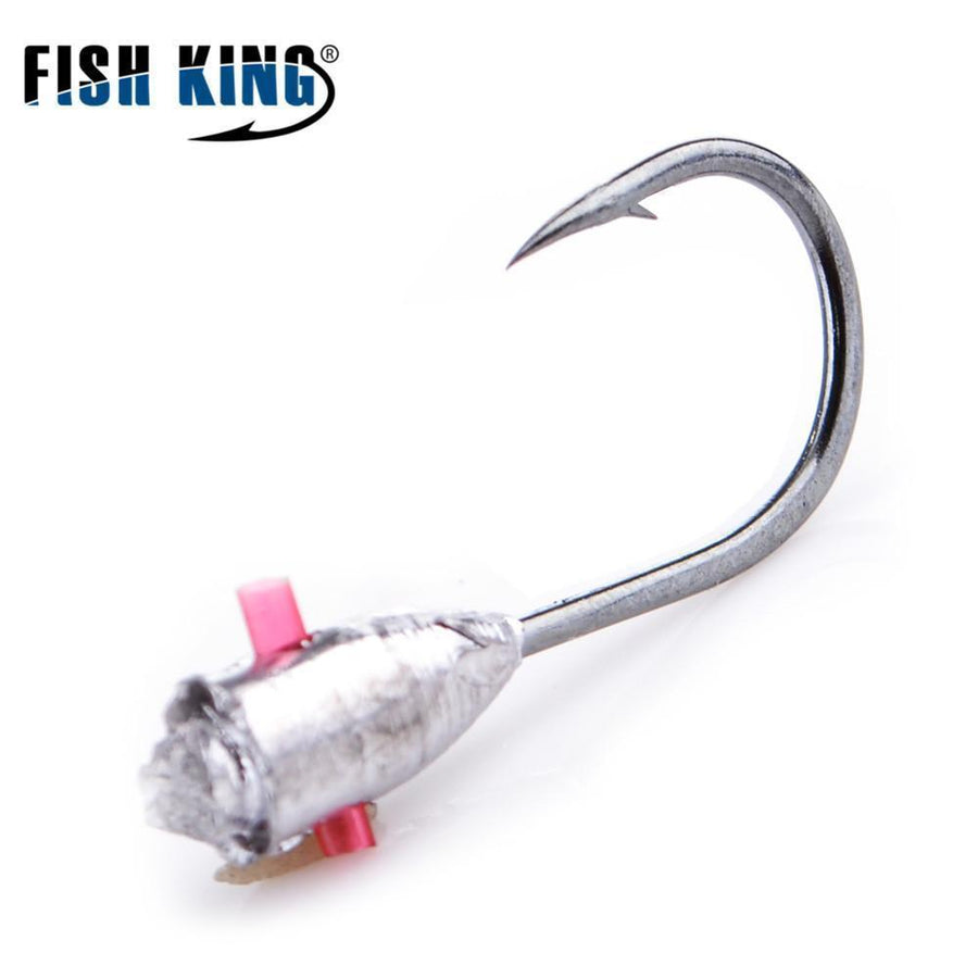 Fish King 10Pcs/Lot Winter Ice Fishing Lure Hook Lead Head Hook