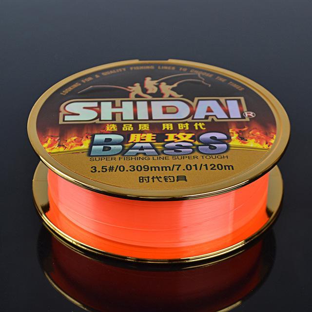 Fish King 120M 4.8Lb-21Lb Shidai Orange Super Strong Nylon Line For Lure Fishing-FISH KING Official Store-1.0-Bargain Bait Box