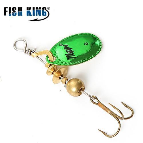 Fish King 1Pc 3 Color Size0-Size5 Fishing Hard Lure Bait Leurre Peche Mepps-FISH KING First franchised Store-Green Size 0-Bargain Bait Box
