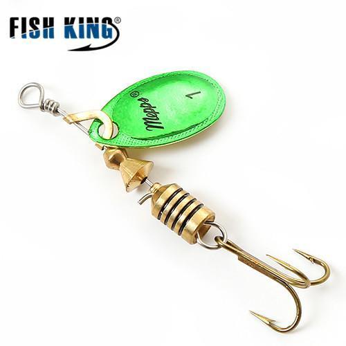 Fish King 1Pc 3 Color Size0-Size5 Fishing Hard Lure Bait Leurre Peche Mepps-FISH KING First franchised Store-Green Size 1-Bargain Bait Box