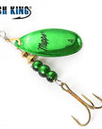 Fish King 1Pc 3 Color Size0-Size5 Fishing Hard Lure Bait Leurre Peche Mepps-FISH KING First franchised Store-Green Size 4-Bargain Bait Box