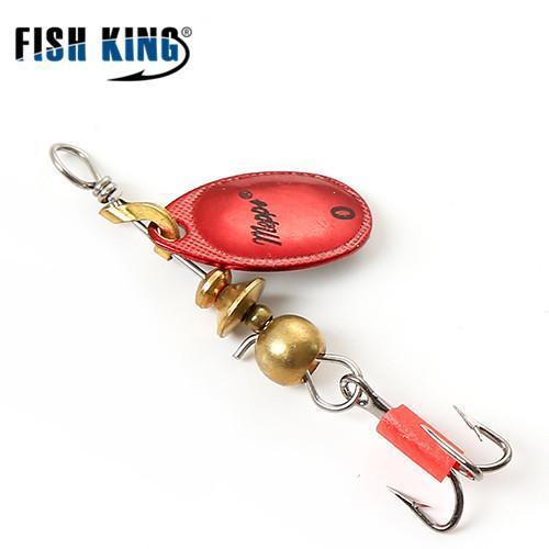 Fish King 1Pc 3 Color Size0-Size5 Fishing Hard Lure Bait Leurre Peche Mepps-FISH KING First franchised Store-Red Size 0-Bargain Bait Box