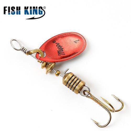 Fish King 1Pc 3 Color Size0-Size5 Fishing Hard Lure Bait Leurre Peche Mepps-FISH KING First franchised Store-Red Size 1-Bargain Bait Box