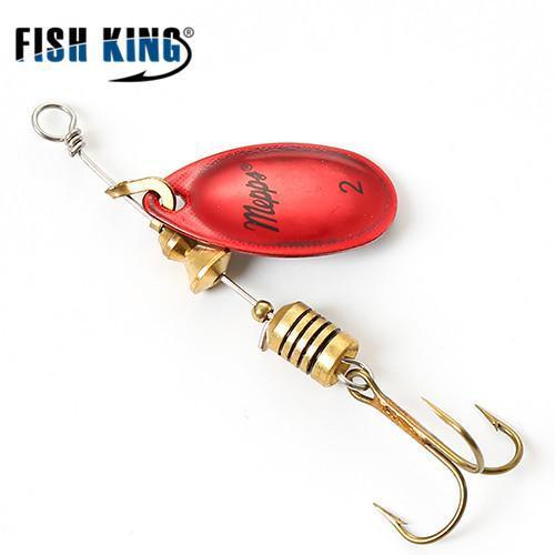 Fish King 1Pc 3 Color Size0-Size5 Fishing Hard Lure Bait Leurre Peche Mepps-FISH KING First franchised Store-Red Size 2-Bargain Bait Box