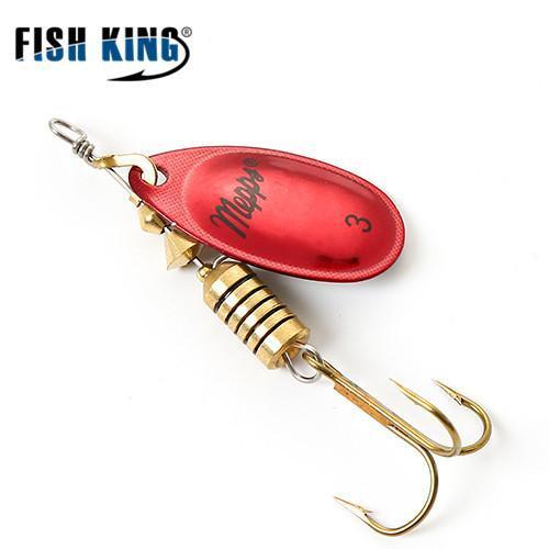 Fish King 1Pc 3 Color Size0-Size5 Fishing Hard Lure Bait Leurre Peche Mepps-FISH KING First franchised Store-Red Size 3-Bargain Bait Box