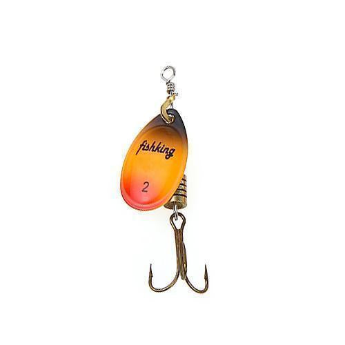 Fish King 1Pc Size0-Size5 Fishing Lure Pesca Mepps Spinner Bait Spoon Lures With-FISH KING First franchised Store-Orange Size2-Bargain Bait Box