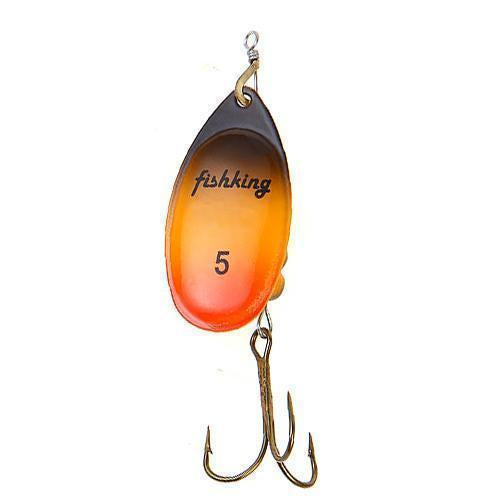 Fish King 1Pc Size0-Size5 Fishing Lure Pesca Mepps Spinner Bait Spoon Lures With-FISH KING First franchised Store-Orange Size5-Bargain Bait Box