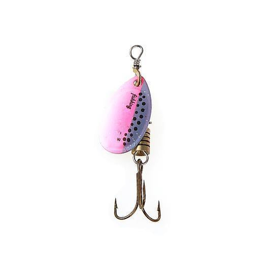 Fish King 1Pc Size0-Size5 Fishing Lure Pesca Mepps Spinner Bait Spoon Lures With-FISH KING First franchised Store-Pink Blue Dot Size2-Bargain Bait Box