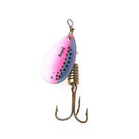 Fish King 1Pc Size0-Size5 Fishing Lure Pesca Mepps Spinner Bait Spoon Lures With-FISH KING First franchised Store-Pink Blue Dot Size3-Bargain Bait Box