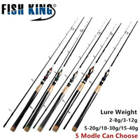 Fish King 5 Colors Lure Weight 2-40G Ultra Light Spinning Fishing Rod 2.7M-Spinning Rods-Mavllos Fishing Tackle Store-Red-2.1 m-Bargain Bait Box