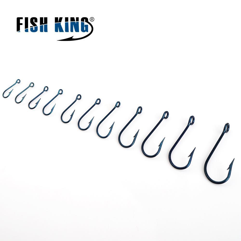 Fish King 50Pcs/Lot 10#-20# Blue Mustad Barbed Hook From Japan Fishing Hooks Jig-FISH KING Official Store-Size10-Bargain Bait Box