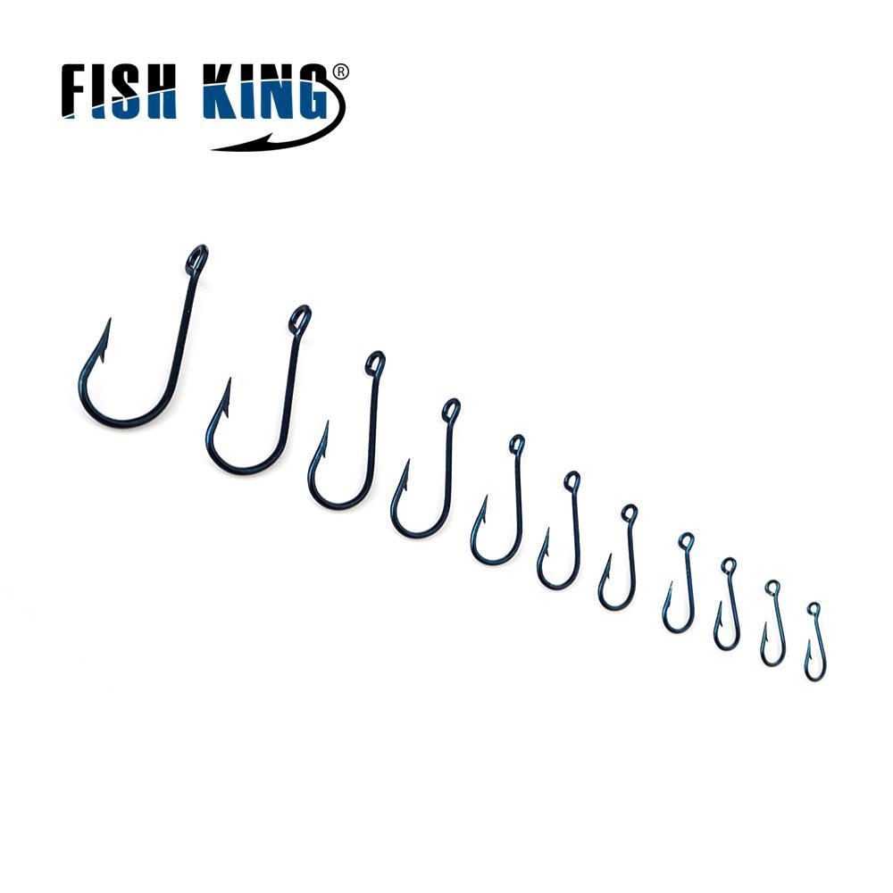 Fish King 50Pcs/Lot 10#-20# Blue Mustad Barbed Hook From Japan Fishing Hooks Jig-FISH KING Official Store-Size10-Bargain Bait Box