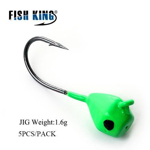 Fish King 5Pcs 1.6G/2.5G/5G Ice Fishing Lure Hard Lure With Bait Jig Lead Head-Fishing Tackle-Black-Bargain Bait Box