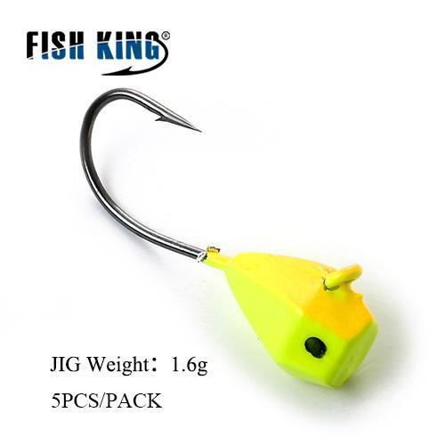 Fish King 5Pcs 1.6G/2.5G/5G Ice Fishing Lure Hard Lure With Bait Jig Lead Head-Fishing Tackle-Burgundy-Bargain Bait Box