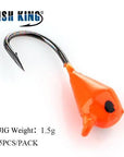 Fish King 5Pcs 1.6G/2.5G/5G Ice Fishing Lure Hard Lure With Bait Jig Lead Head-Fishing Tackle-Chocolate-Bargain Bait Box