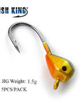 Fish King 5Pcs 1.6G/2.5G/5G Ice Fishing Lure Hard Lure With Bait Jig Lead Head-Fishing Tackle-Clear-Bargain Bait Box