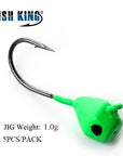 Fish King 5Pcs 1.6G/2.5G/5G Ice Fishing Lure Hard Lure With Bait Jig Lead Head-Fishing Tackle-Green-Bargain Bait Box