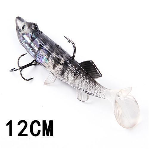 Fish King 8/10/12/14Cm 6 Color Soft 3D Eyes Lead Fishing Lures With T Tail-Fishing Tackle-003 12CM-Bargain Bait Box