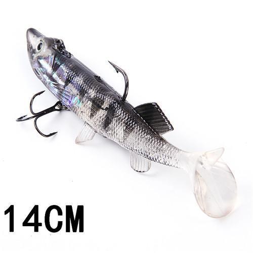 Fish King 8/10/12/14Cm 6 Color Soft 3D Eyes Lead Fishing Lures With T Tail-Fishing Tackle-003 14CM-Bargain Bait Box