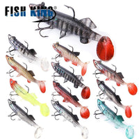 Fish King 8/10/12/14Cm 6 Color Soft 3D Eyes Lead Fishing Lures With T Tail-Fishing Tackle-003 8CM-Bargain Bait Box