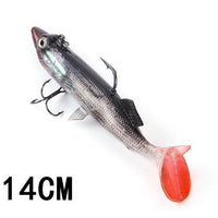 Fish King 8/10/12/14Cm 6 Color Soft 3D Eyes Lead Fishing Lures With T Tail-Fishing Tackle-049 14CM-Bargain Bait Box