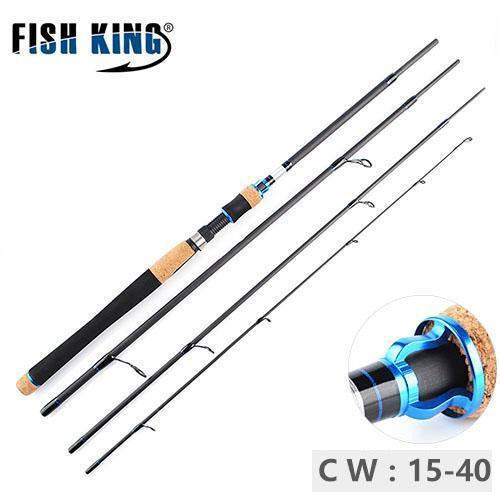 Fish King Fishing Rod 3 Colors 2.1M 2.4M 2.7M 4 Section M Power Carbon Fiber-Spinning Rods-FISH KING Go fishing together Store-Blue-2.1 m-Bargain Bait Box