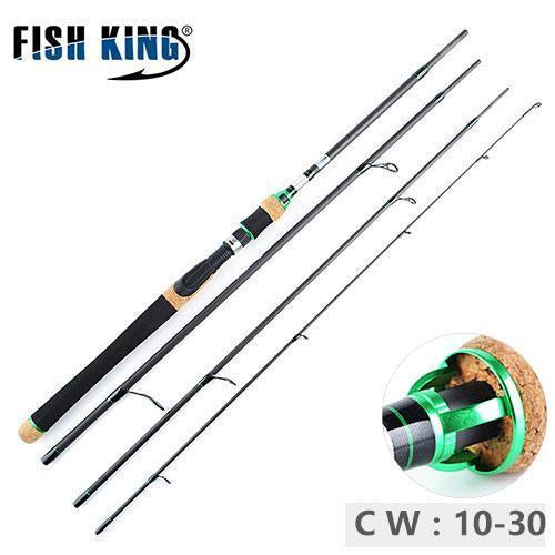 Fish King Fishing Rod 3 Colors 2.1M 2.4M 2.7M 4 Section M Power Carbon Fiber-Spinning Rods-FISH KING Go fishing together Store-Green-2.1 m-Bargain Bait Box
