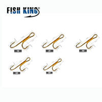 Fish King Fishing Tackle Double Ryder Barbed Hook Knife-Edged And Hard Fotged-FISH KING Go fishing together Store-1-Bargain Bait Box