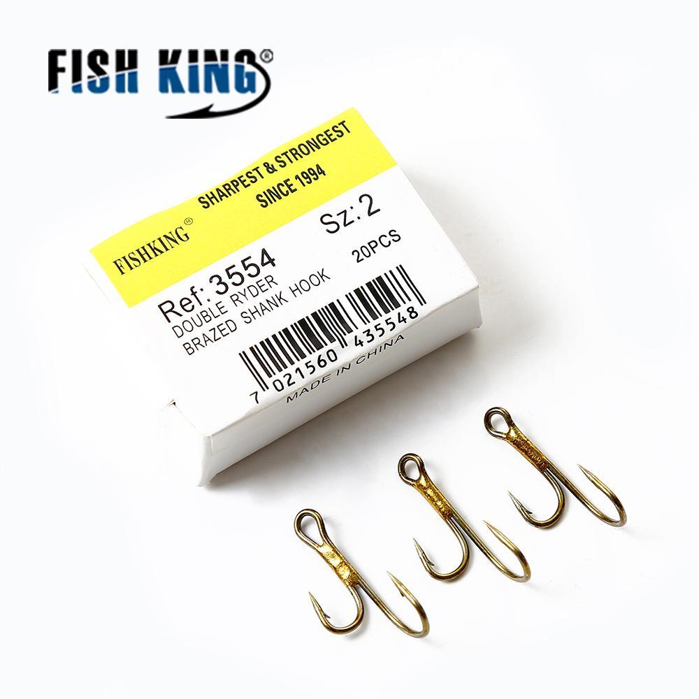 Fish King Fishing Tackle Double Ryder Barbed Hook Knife-Edged And Hard Fotged-FISH KING Go fishing together Store-1-Bargain Bait Box