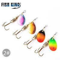 Fish King Mepps 1#-5# 4Pcs/Lot Spinner Bait Spoon Lures With Mustad Treble Hooks-FISH KING First franchised Store-SIZE 2-Bargain Bait Box