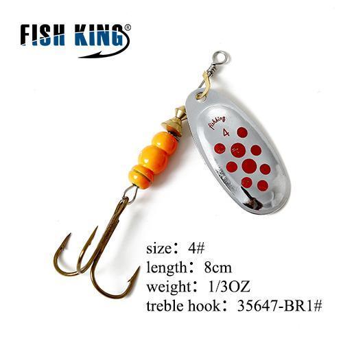 Fish King Mepps 1Pc 1# 2# 3# 4# 5# Fishing Lure Bass Hard Baits Spoon With-FISH KING Official Store-Blue-Bargain Bait Box