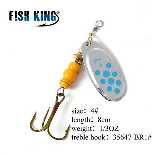 Fish King Mepps 1Pc 1# 2# 3# 4# 5# Fishing Lure Bass Hard Baits Spoon With-FISH KING Official Store-Brown-Bargain Bait Box