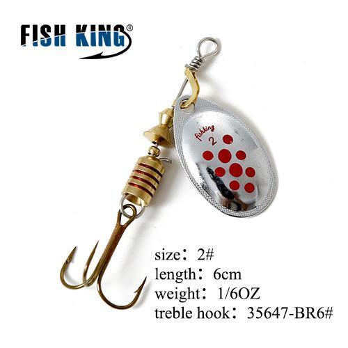Fish King Mepps 1Pc 1# 2# 3# 4# 5# Fishing Lure Bass Hard Baits Spoon With-FISH KING Official Store-Burgundy-Bargain Bait Box