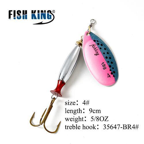Fish King Mepps 1Pc 1# 2# 3# 4# 5# Fishing Lure Bass Hard Baits Spoon With-FISH KING Official Store-Chocolate-Bargain Bait Box