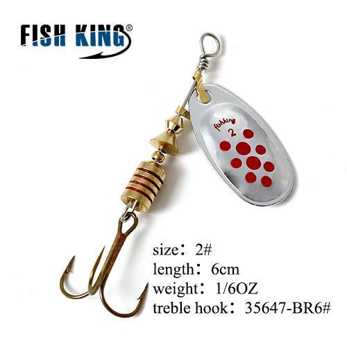 Fish King Mepps 1Pc 1# 2# 3# 4# 5# Fishing Lure Bass Hard Baits Spoon With-FISH KING Official Store-Clear-Bargain Bait Box