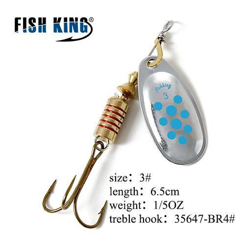 Fish King Mepps 1Pc 1# 2# 3# 4# 5# Fishing Lure Bass Hard Baits Spoon With-FISH KING Official Store-Dark Grey-Bargain Bait Box