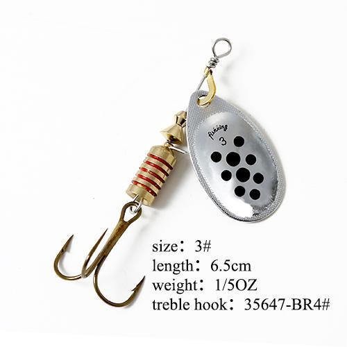 Fish King Mepps 1Pc 1# 2# 3# 4# 5# Fishing Lure Bass Hard Baits Spoon With-FISH KING Official Store-Light Green-Bargain Bait Box