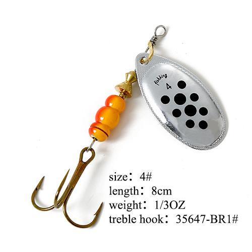 Fish King Mepps 1Pc 1# 2# 3# 4# 5# Fishing Lure Bass Hard Baits Spoon With-FISH KING Official Store-Light Grey-Bargain Bait Box
