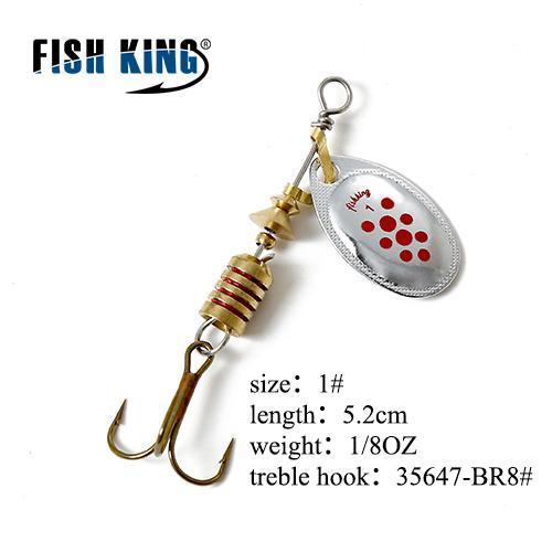 Fish King Mepps 1Pc 1# 2# 3# 4# 5# Fishing Lure Bass Hard Baits Spoon With-FISH KING Official Store-Purple-Bargain Bait Box