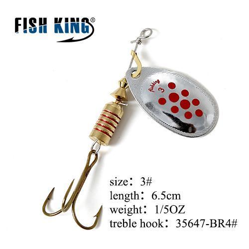 Fish King Mepps 1Pc 1# 2# 3# 4# 5# Fishing Lure Bass Hard Baits Spoon With-FISH KING Official Store-Red-Bargain Bait Box