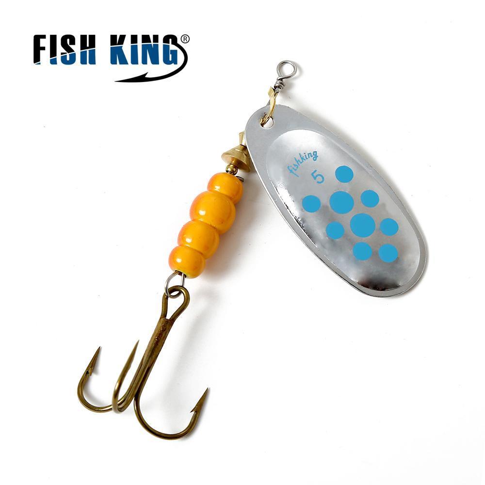 Fish King Mepps 1Pc 1# 2# 3# 4# 5# Fishing Lure Bass Hard Baits Spoon With-FISH KING Official Store-White-Bargain Bait Box