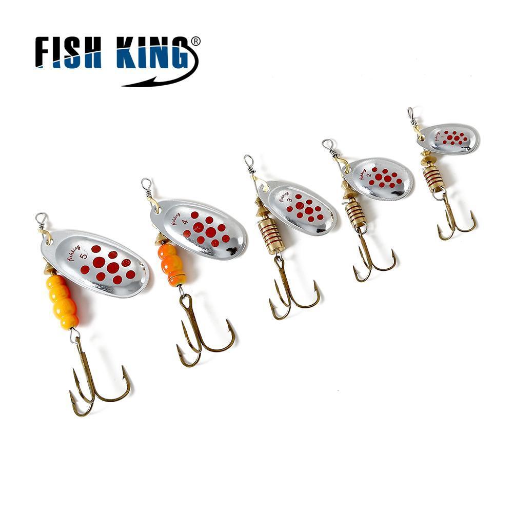 Fish King Mepps 1Pc 1# 2# 3# 4# 5# Fishing Lure Bass Hard Baits Spoon With-FISH KING Official Store-White-Bargain Bait Box
