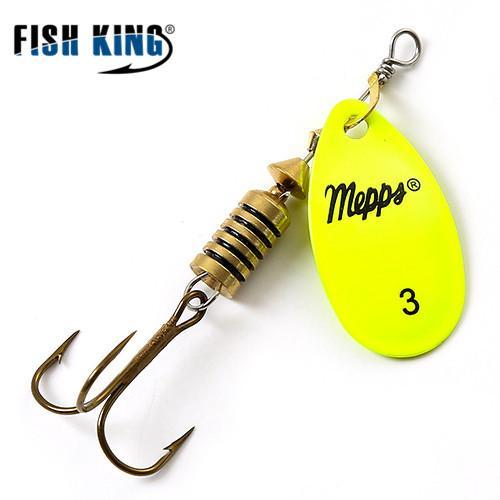 Fish King Mepps 1Pc 4 Color Size0-Size5 Fishing Hard Lure Bait Leurre Peche-FISH KING First franchised Store-Fluorescent Size3-Bargain Bait Box