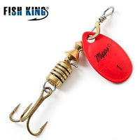 Fish King Mepps 1Pc 4 Color Size0-Size5 Fishing Hard Lure Bait Leurre Peche-FISH KING First franchised Store-Red Size 1-Bargain Bait Box