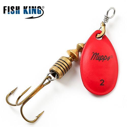 Fish King Mepps 1Pc 4 Color Size0-Size5 Fishing Hard Lure Bait Leurre Peche-FISH KING First franchised Store-Red Size 2-Bargain Bait Box